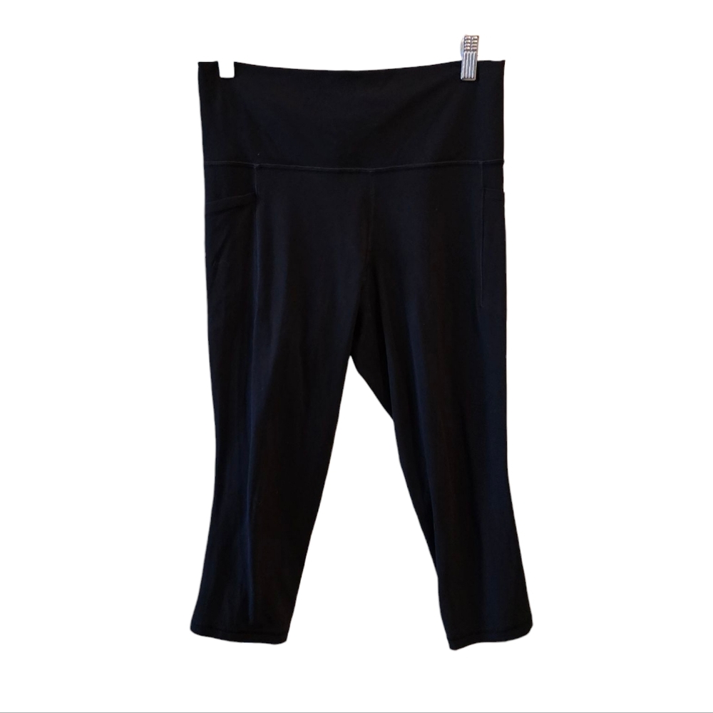 💜 ATHLETA Salutation Stash Crop Black Side Pocket Leggings Medium